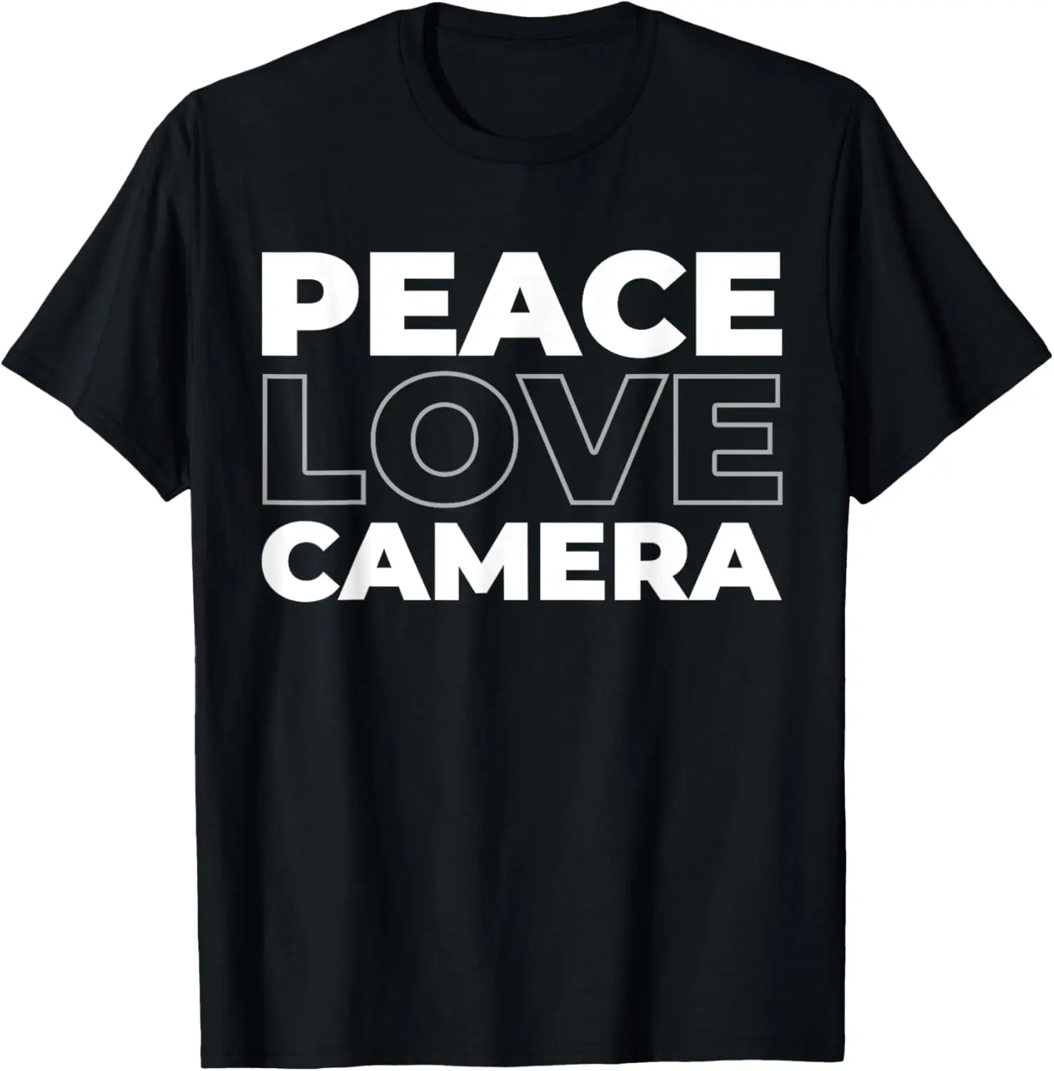 

Фотография фотографа - футболка с камерой Peace Love