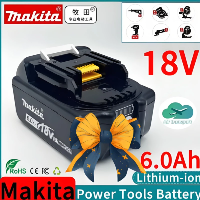 ماكيتا BL1860 18 فولت 6.0Ah بطارية قابلة للشحن لماكيتا استبدال البطارية BL1860B BL1860 BL1850 DHP482 مع شاحن #2