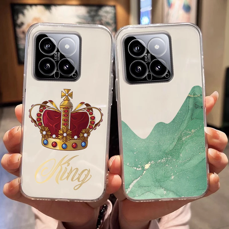 Para Xiaomi 14 14T 13T Pro 13 Lite Civi2 12S 12 Lite 12T 12T Pro 11 Lite 11 Lite Ne 11T Pro 5G grúa coronada roja pájaro carcasa transparente
