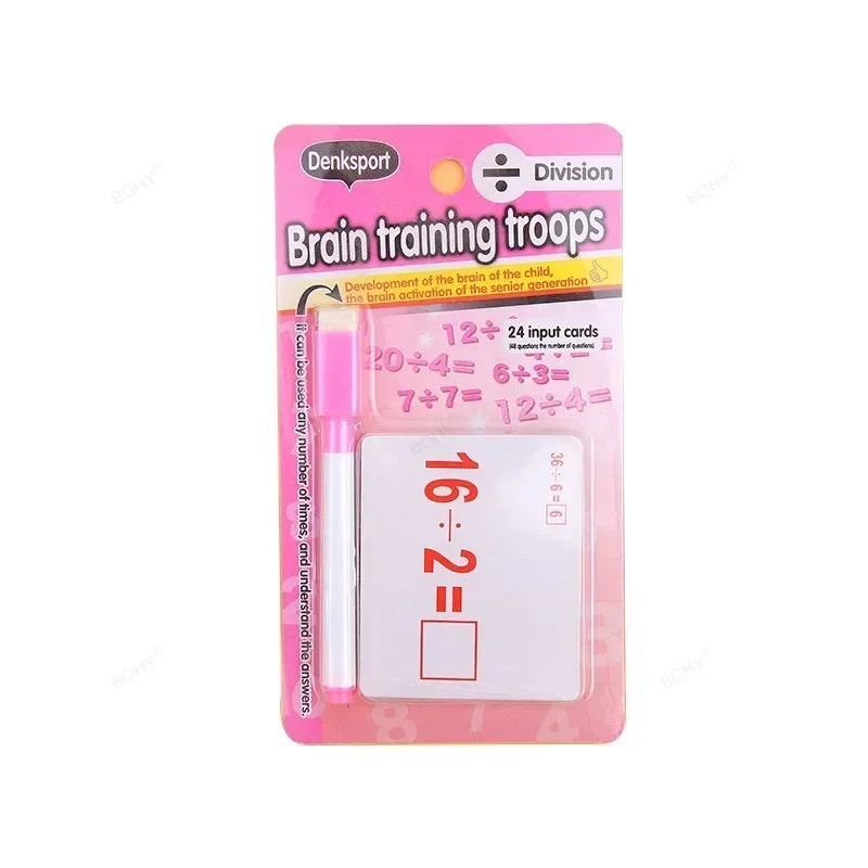 Training Math Erasable Add Subtract Multiply and Divide Table Cards Seheck Math Learning Tool Montessori Mathematical for Kids