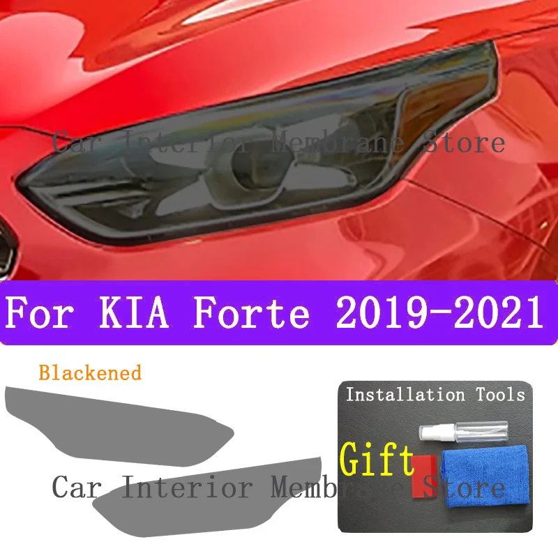 For kIA Forte 2019 2020 2021 2022 Car Exterior Headlight Anti-scratch Front Lamp Tint TPU Protective Film Repair Accessories