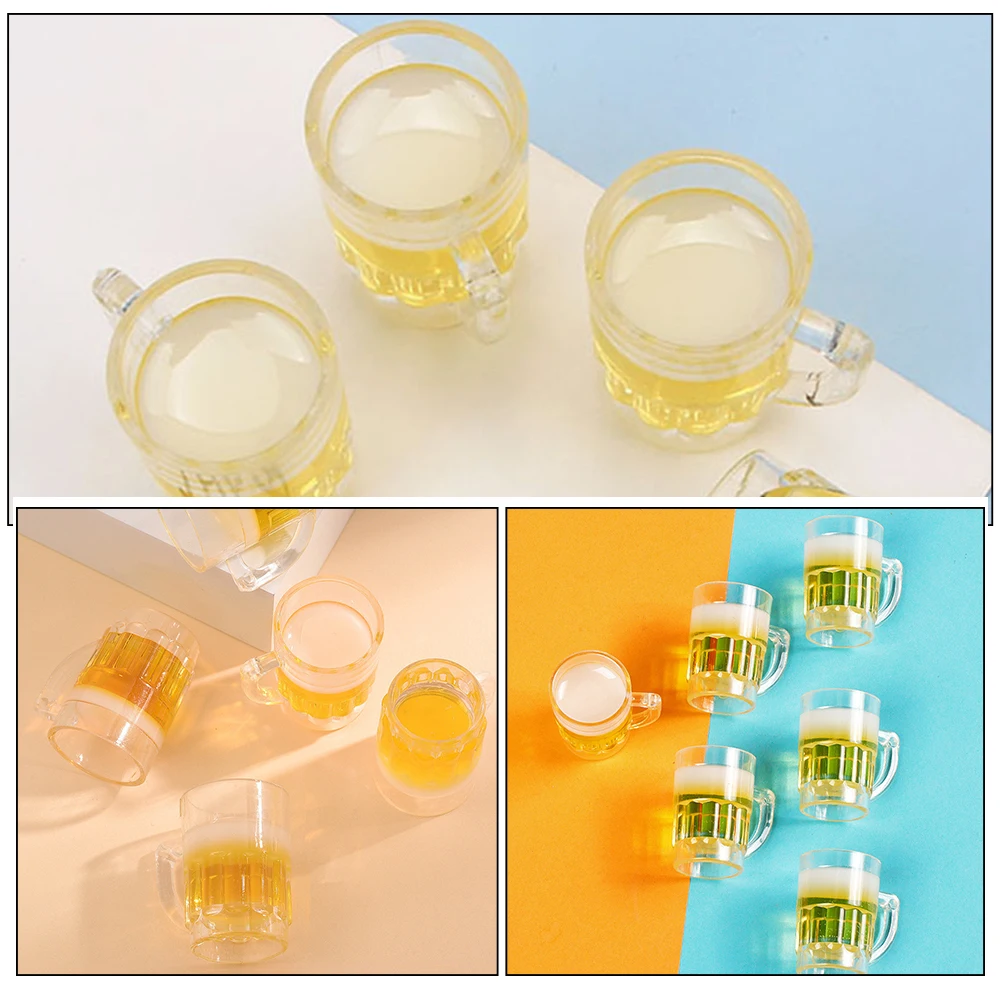 

10 Pcs Simulation Beer Mug Miniature DIY House Tiny Accessory Accessories