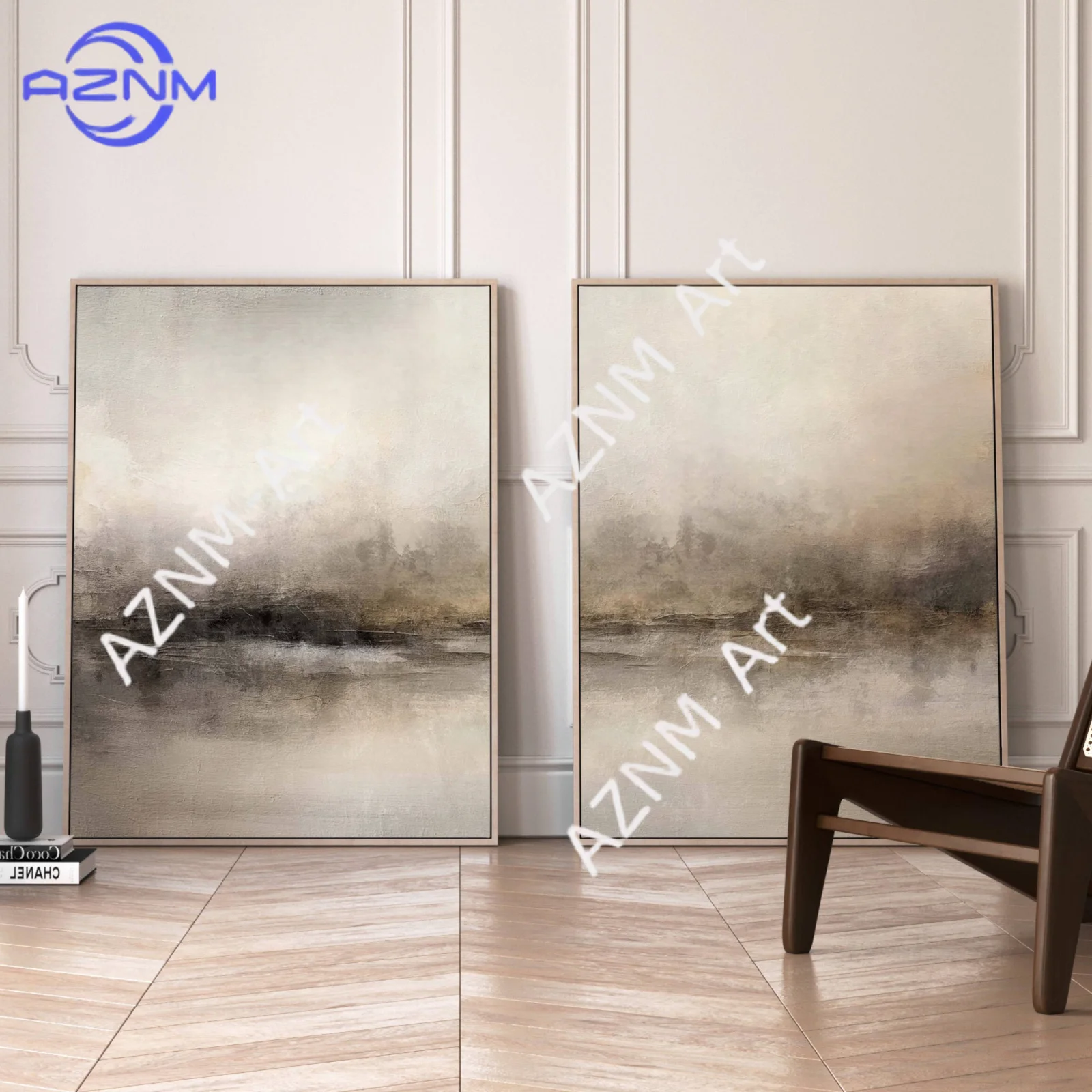 1/2Pcs Vintage Landscape Canvas Wall Art, Wabi Sabi Wall Art