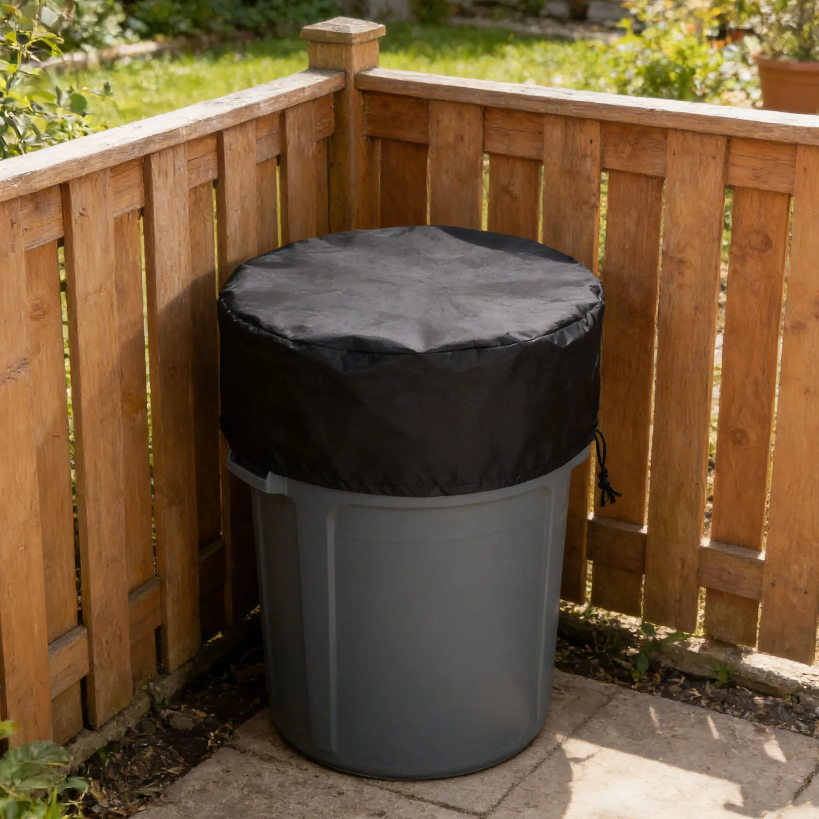 

2Pcs Rain Barrel Cover for 55 Gallon Drum Outdoor Water Storage Bucket Cover Dust Debris Wind Proof with Drawstring Reusable