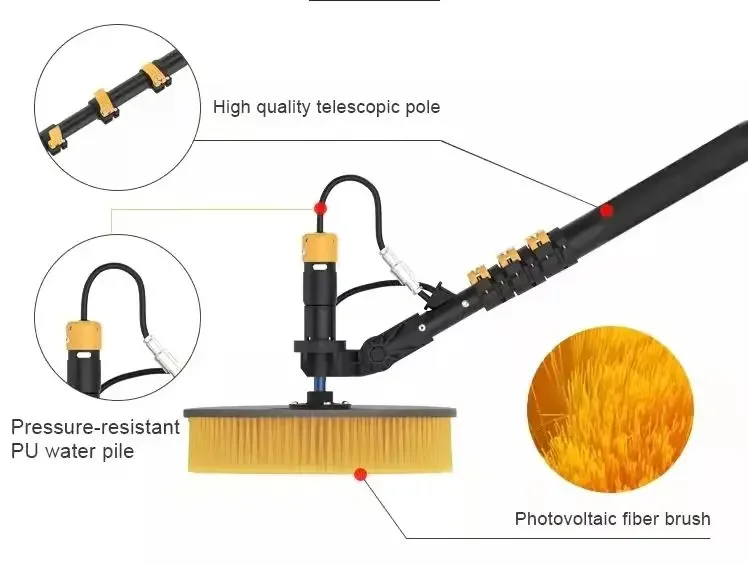 Удлинитель 3,5/5,5/7,5 м, автоматическая щетка для солнечных панелей, оборудование для чистки окон, электрический столб с подачей воды