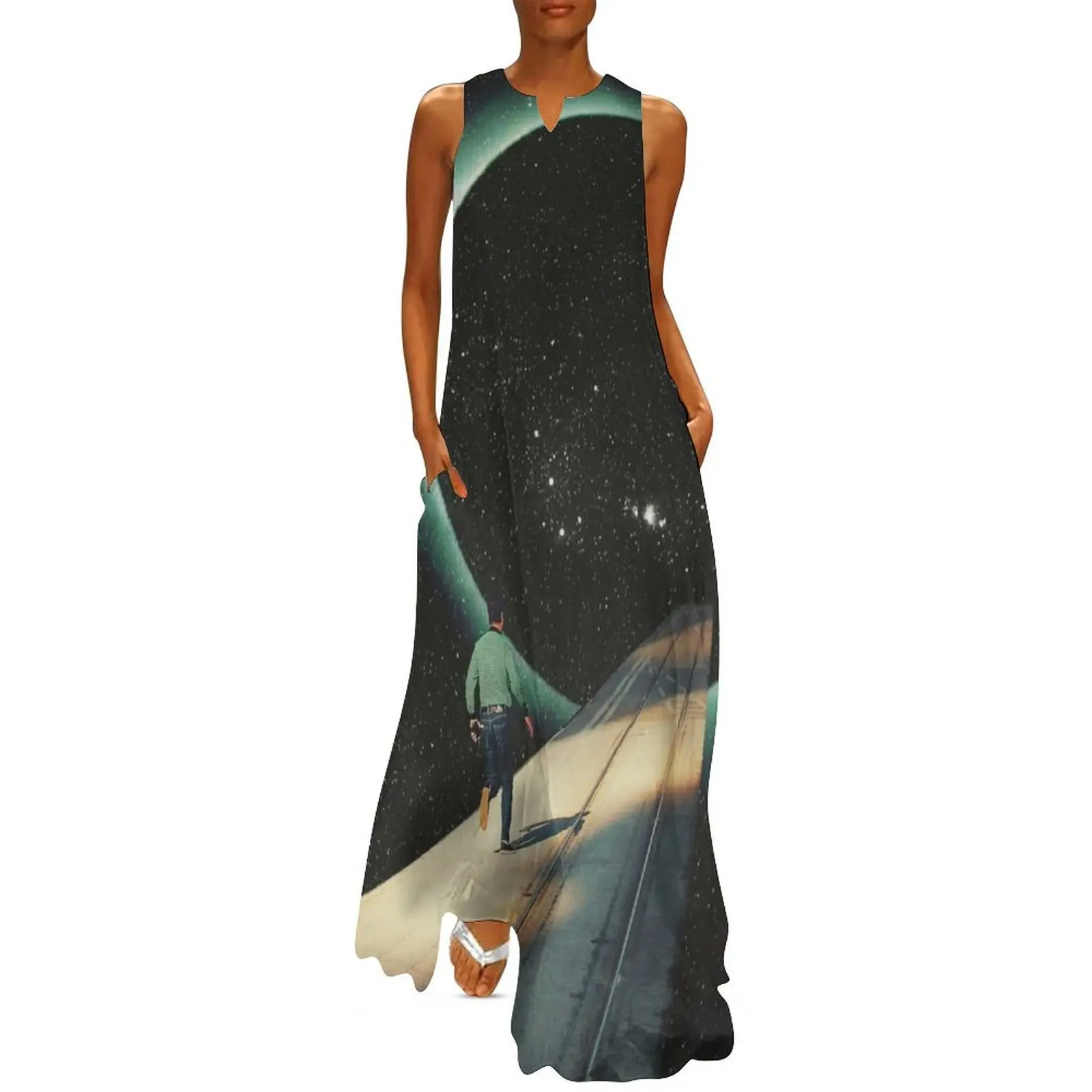 

Escaping into the Void Long Dress birthday dress for women luxury 2024 loose summer dress