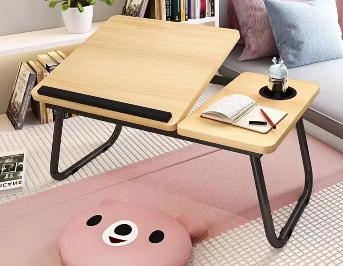 Portable NEW Folding Laptop Table Computer Desk Bed Table Sofa Small Desk With Cup Holder Study Table Notebook Table muebles