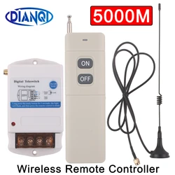 Universal Wireless Remote Control Switch 220v 30A 5000M Remote Control for Electric Gate Light water pump Receiver + Transmitter