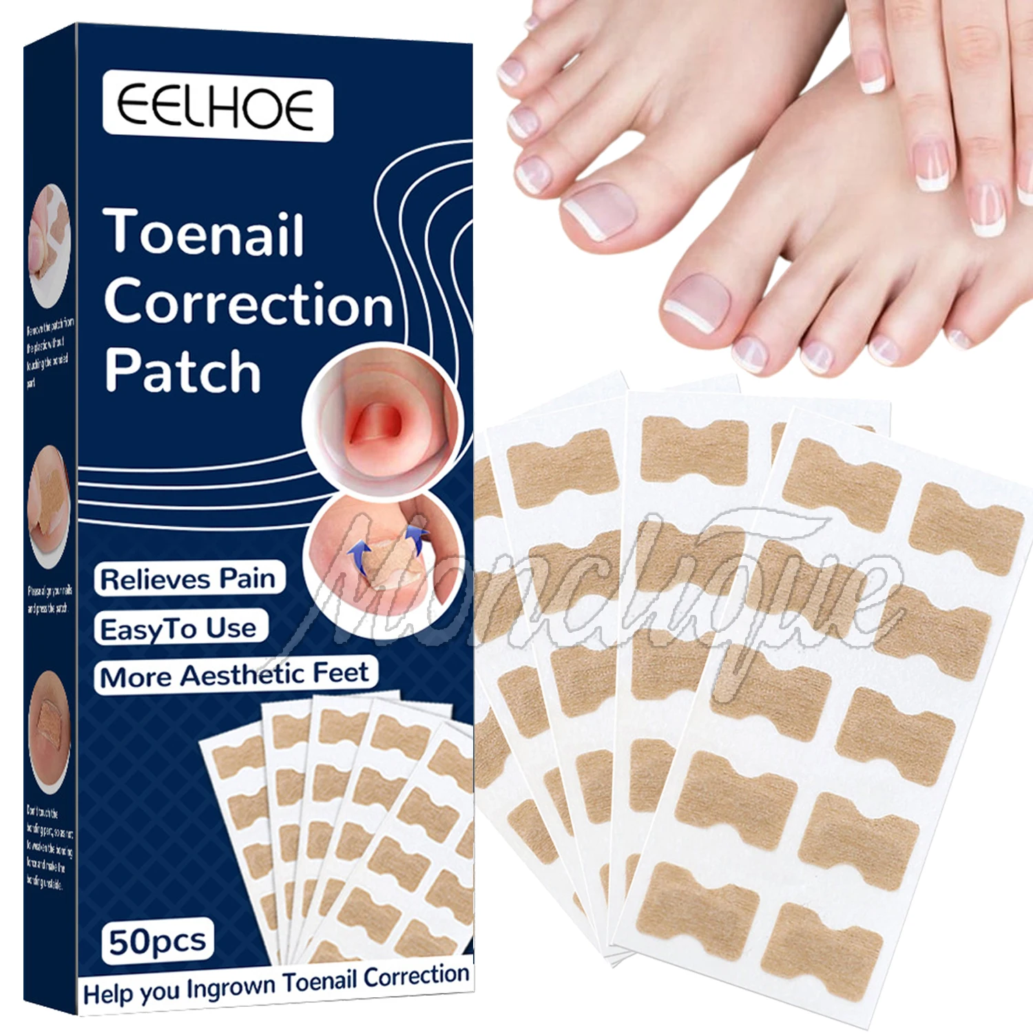 50/100PCS Foot Nail Repair Patch Embedded Growth Toenails Orthopedic Bandage Discoloration Nails Thicken Fungal Infection Care