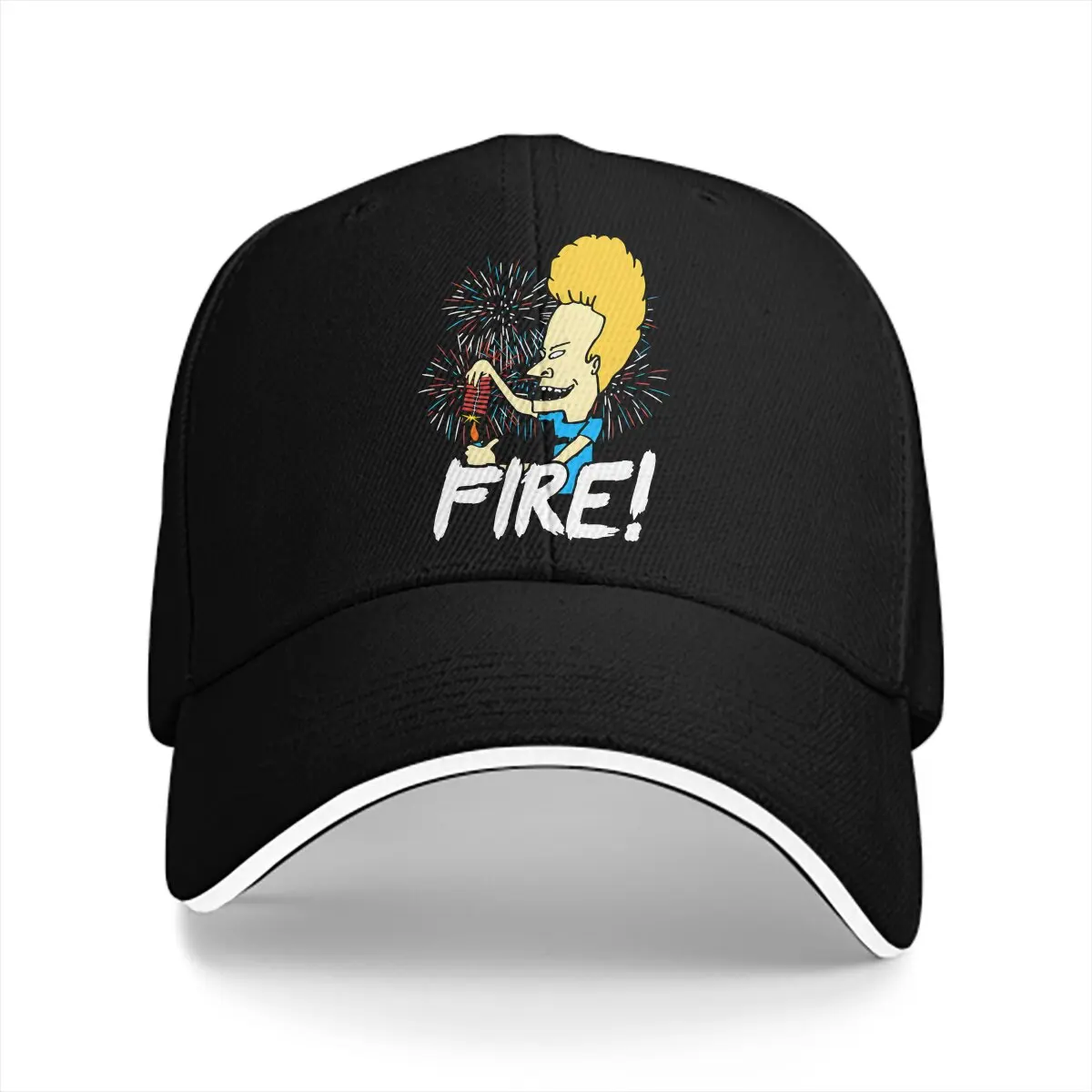 Beavis and Butt-Head Multicolor Hat Peaked Men's Cap Beavis Fire 4Th Of July Personalized Visor Protection Hats