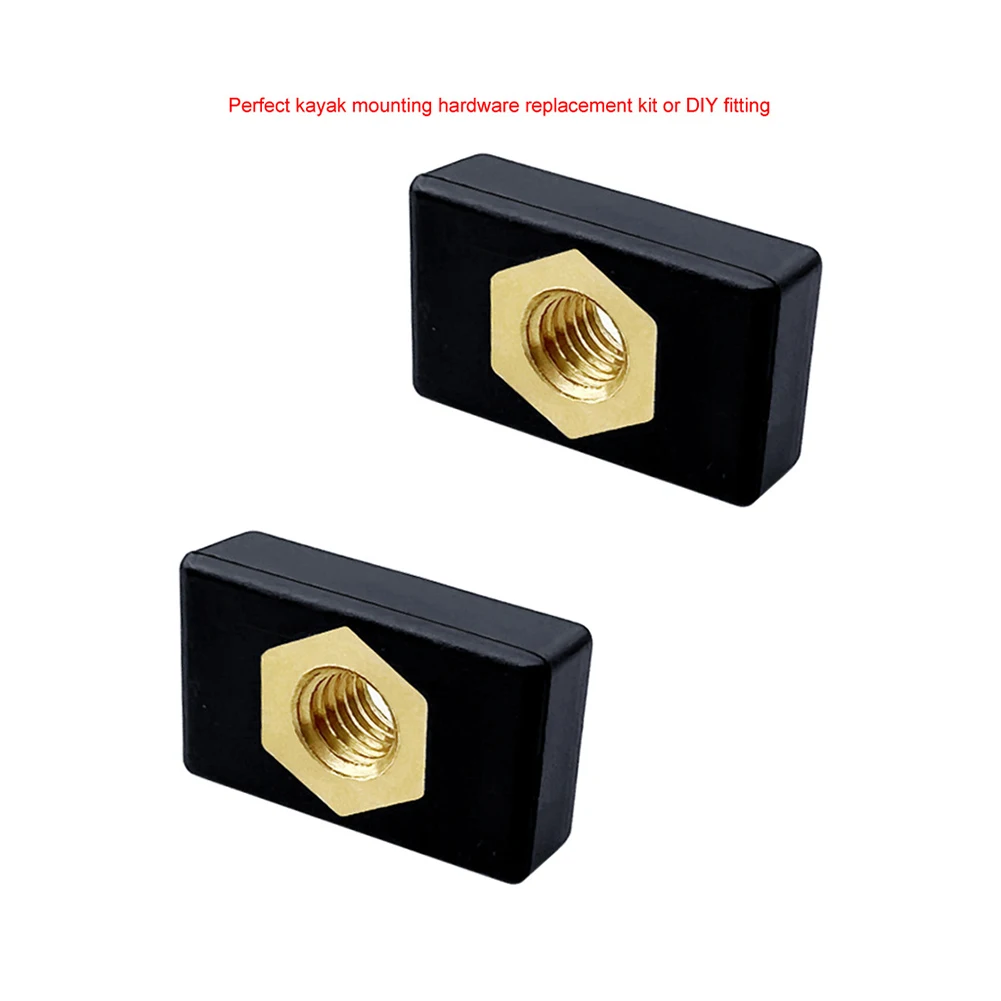High Quality Copper Nuts 6pcs Side Mount Track Rail Hardware Mount M6 Thread Nylon Nutsert For Kayak Boat Canoe