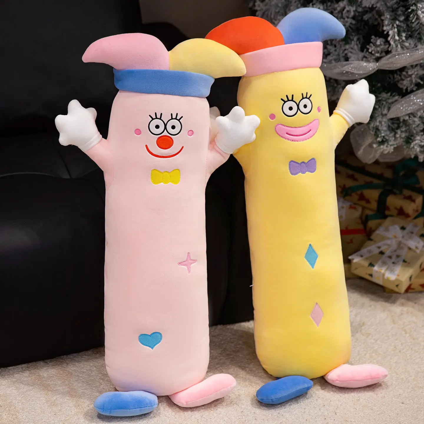 

85CM Joker Plush Long Pillow Soft Stuffed Clown Plush Pillow Joker Doll Figure Toys Sofa Room Decor Party Kids Xmas Gift