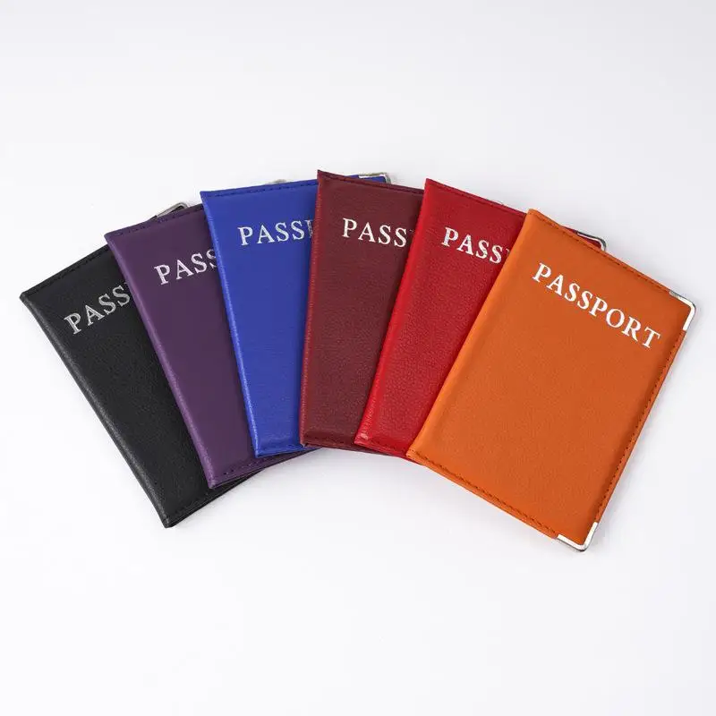 Passport Cover PU Leather Travel Passport Holder Protector Case Organizer Ticket Document Business Credit ID Cards Wallet