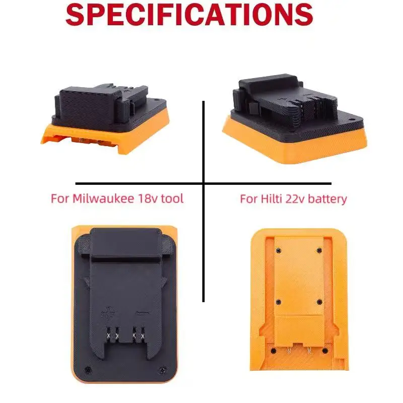 

for Hilti 22V B22 Lithium Battery Adapter ConverterTo for Milwaukee Cordless Drill Tool Converter(without battery and tools)