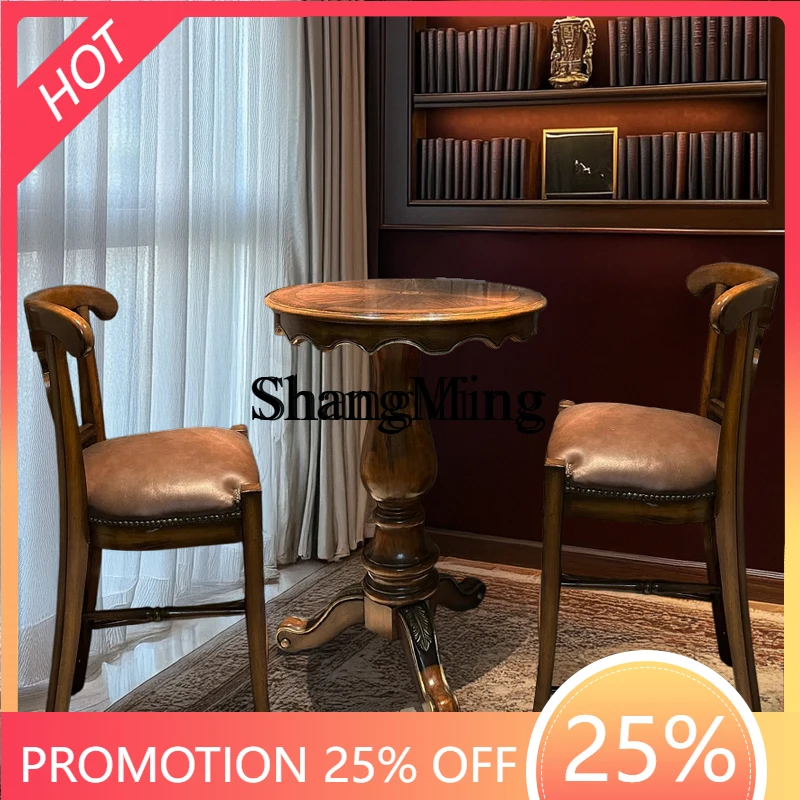 

SM home new solid wood bar chair retro study chair writing backsoft bag fabric decorative