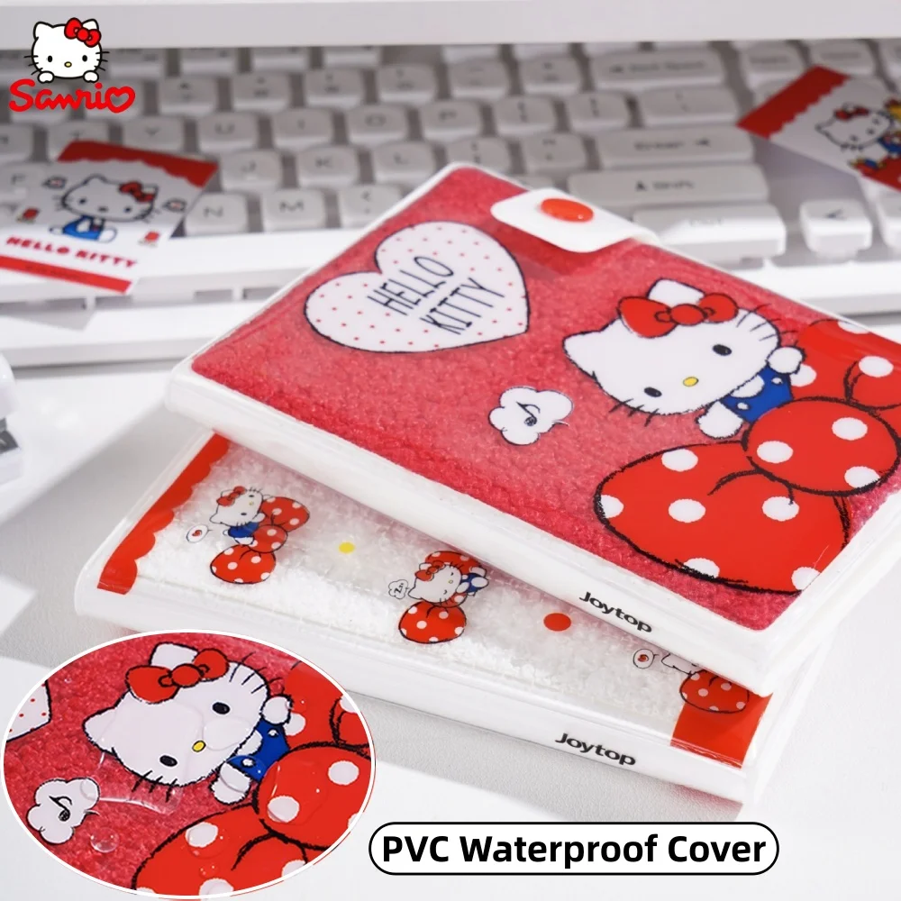 Genuine Sanrio Hello Kitty 64K Plush Snap Planner Kawaii KT Cat Portable Lined Notebook Diary For Study Office Quick Notes