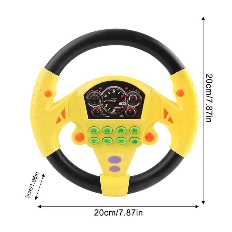 Portable Simulate Driving Car Copilot Steering Wheel Eletric Baby Toys with Sound Kids Educational Stroller Driving Vocal Toys