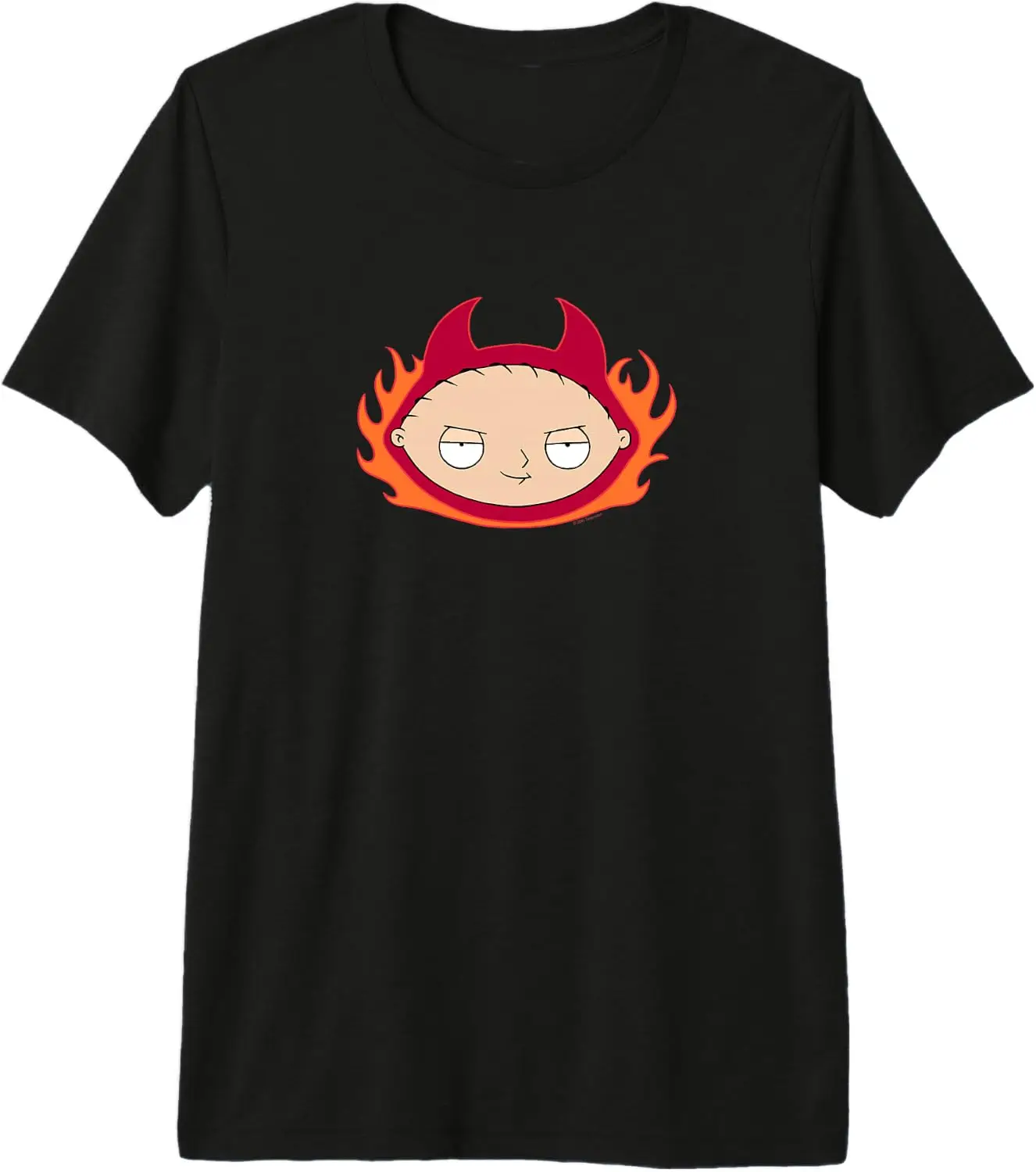 Family Guy Devil Stewie with Flames Cartoon Premium Tri-blend T-Shirt