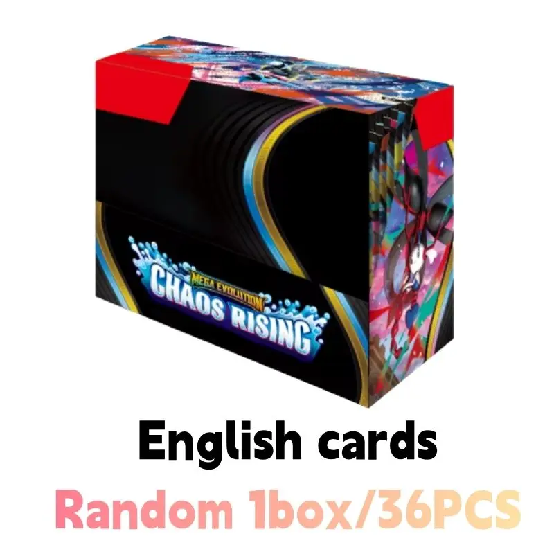 10/40/90/180/360 PCS English Trading Card Game Booster Box Chaos Rising Mega Evolution Collectible Game Cards for Chaos Risinc