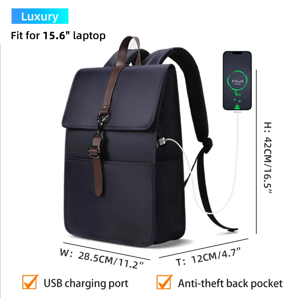 Heroic Knight Vintage Men\'s Backpack 15.6 Inch Laptop Bag Women USB Charging Port Waterproof Men\'s Backpack Buisiness Backpack