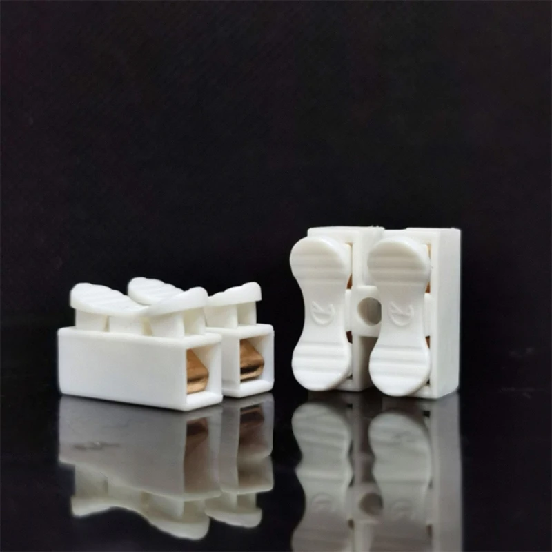 26 Pcs CH2 Spring Quick Wire Connector Cable Clamp Terminal Block LED Strip Light Replace Electrical Tape Cable Clamp