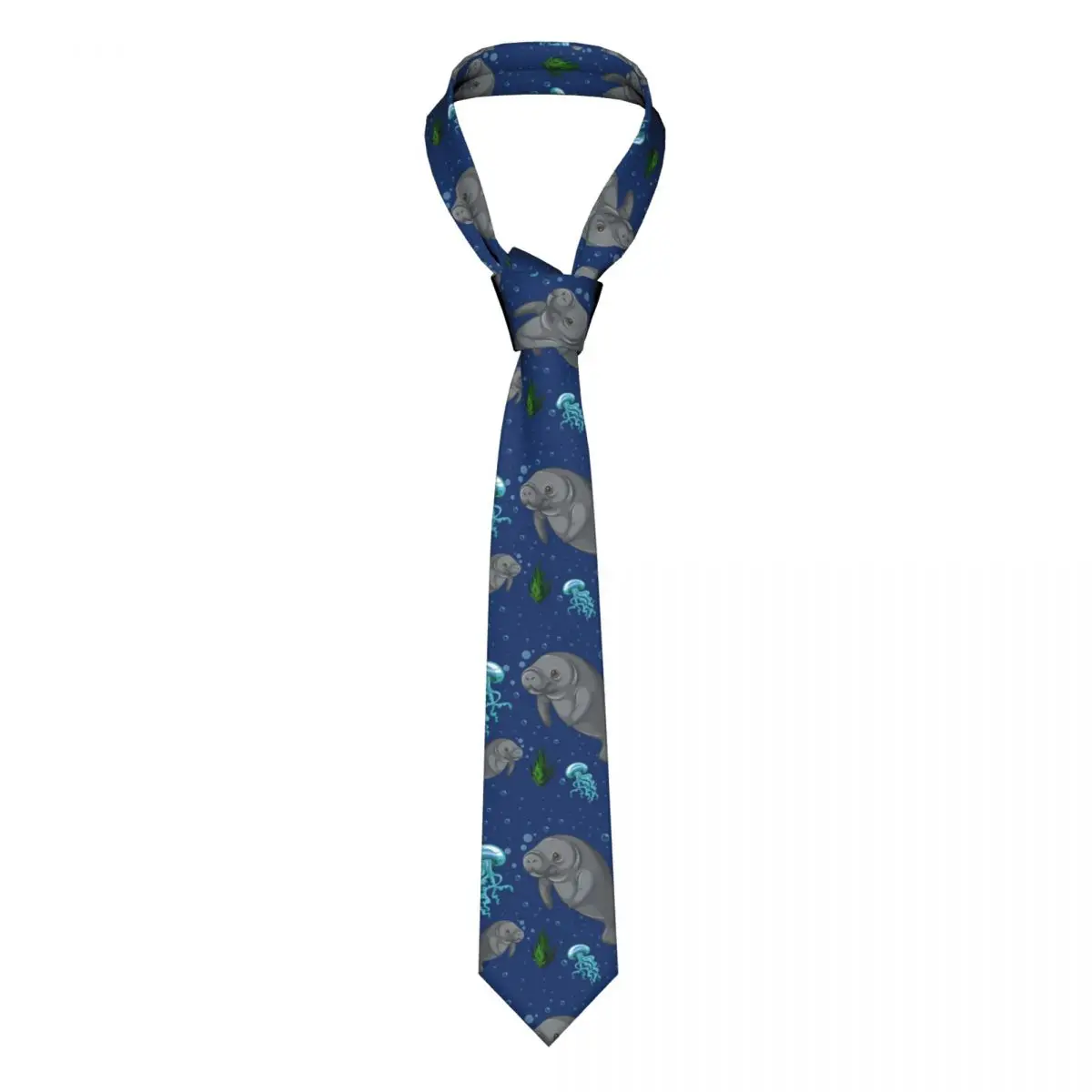 

Mens Tie Classic Skinny Seagrass Ocean Seal Neckties Narrow Collar Slim Casual Tie Gift