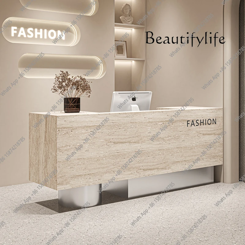 

Минималистичный простой салон мебели для гостиной Mostrador, уникальные стойки регистрации, витрина для отелей, европейские угловые стойки регистрации