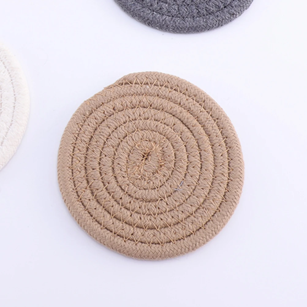 

6 Pcs Woven Cotton Coasters Reliable Heat Insulation Anti scald Table Mats Home Pub Coffee Table Decor Hot Cold Drinks
