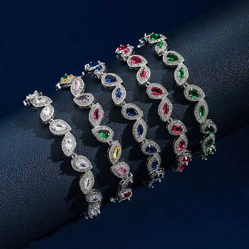 

Трансграничный новый нишевый дизайн, медный браслет с инкрустацией цирконом и платиновым покрытием, высококачественный легкий роскошный браслет оптом