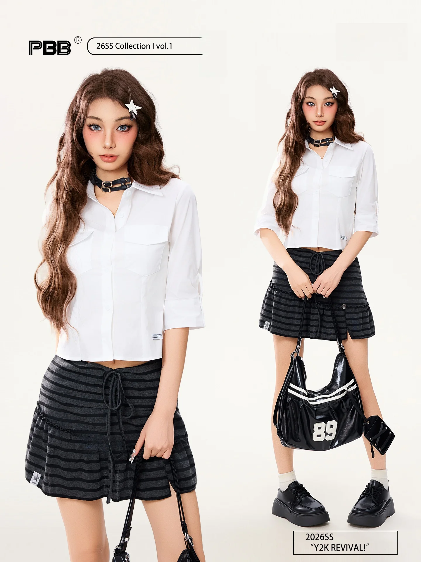 

PBB High nce Early Spring Women's Casual ort Sve irt Five-Quarter Length Faionable Versatile Mid-Sve Top