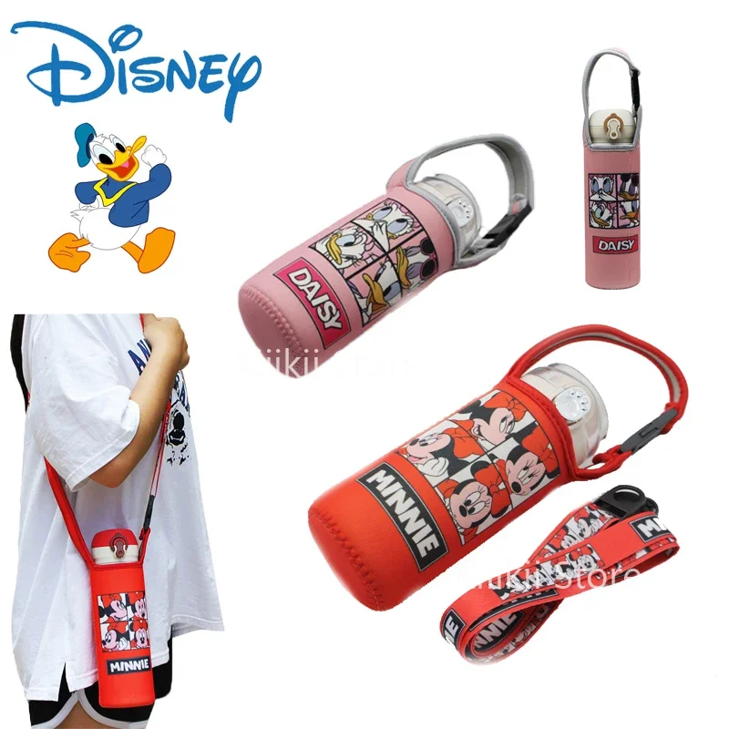 Disney Mickey Sport Water Bottle Cover Case Insulated Bag Thermos Cup Pouch Portable Vacuum Glass Cup Set Camping Accessorie New