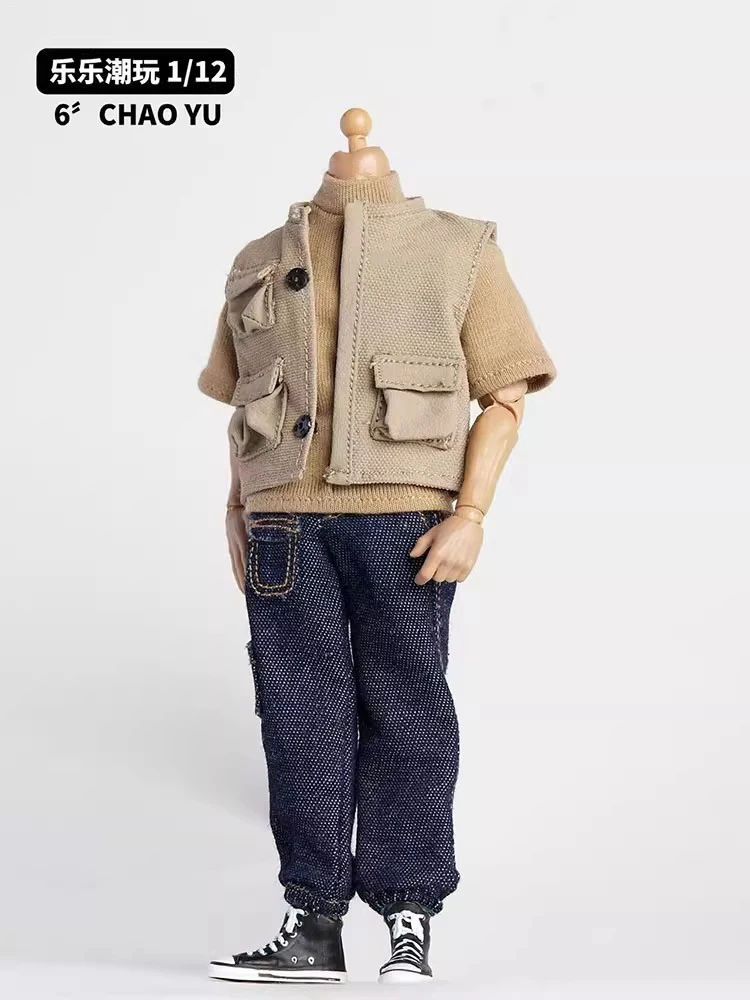 الحلزون في المخزون 1/12 الجندي الترفيه جيوب متعددة سترة تي شيرت مستقيم الساق الجينز صالح 6 ''عمل الشكل الجسم دمية