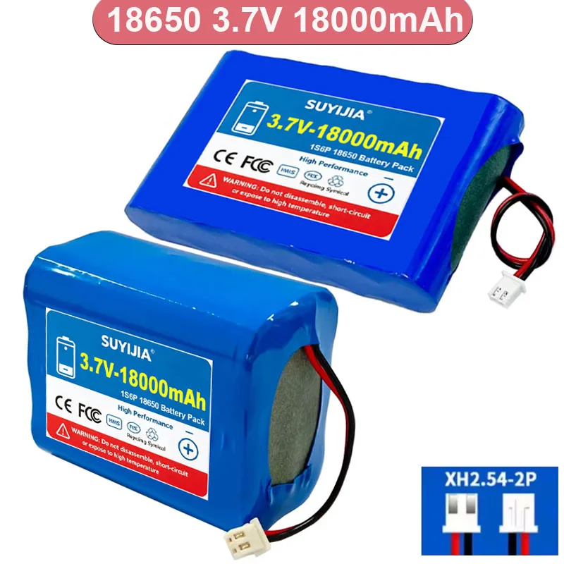 3.7V 18000mAh 18650 3000mAh with Wires Lithium Ion Rechargeable Battery with PCB for Bluetooth Speaker Solar Headlights