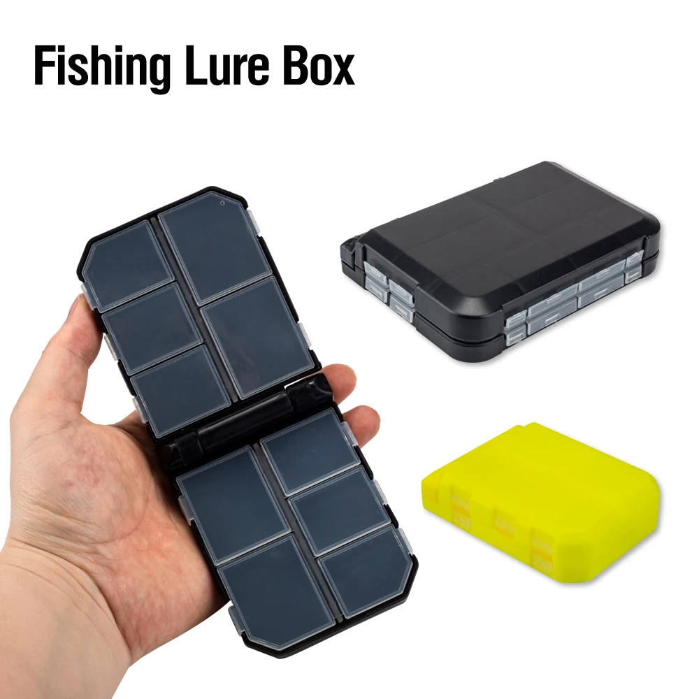 Doppelschichtige Angelgerät-Box (10/16 Fächer) – tragbarer Mini-Aufbewahrungskoffer für Haken, Jigs, Wirbel, Platinen – Detail 1