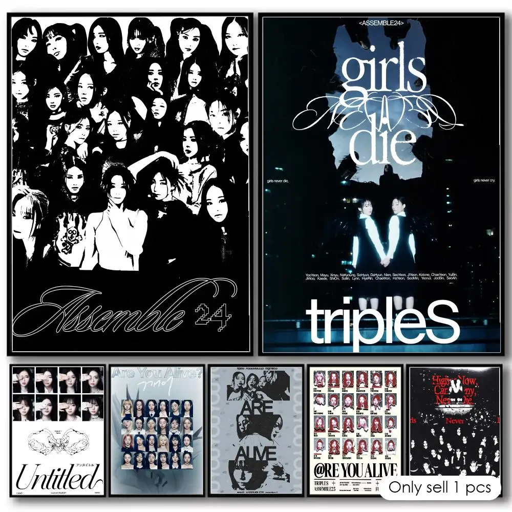 Kpop Group T-tripleS  Painting Calligraphy Cotton Canvas Wall Art Poster Quality Decor Painting for Home Decor