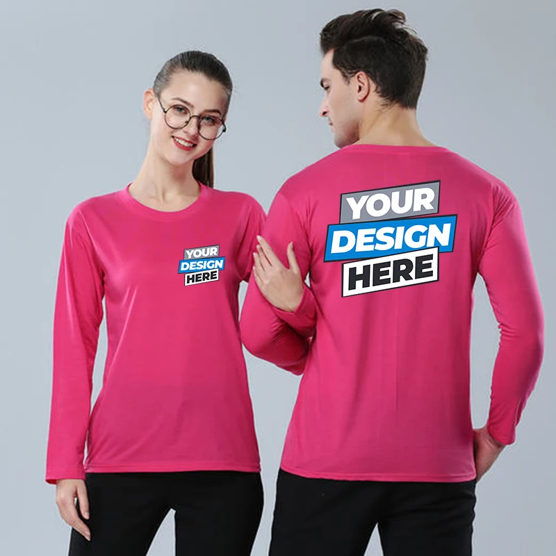 Custom logo cotton t-shirt Spring/autumn men T-shirt home men's long sleeved O-neck solid color casual T-shirts USA size XS-2XL image 5