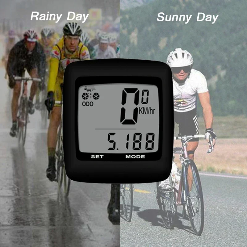 JLETOLI Rainproof Bicycle Computer Bike Speedometer Wired Cycling Stopwatch Thermometer Bicycle Accessories LCD Display