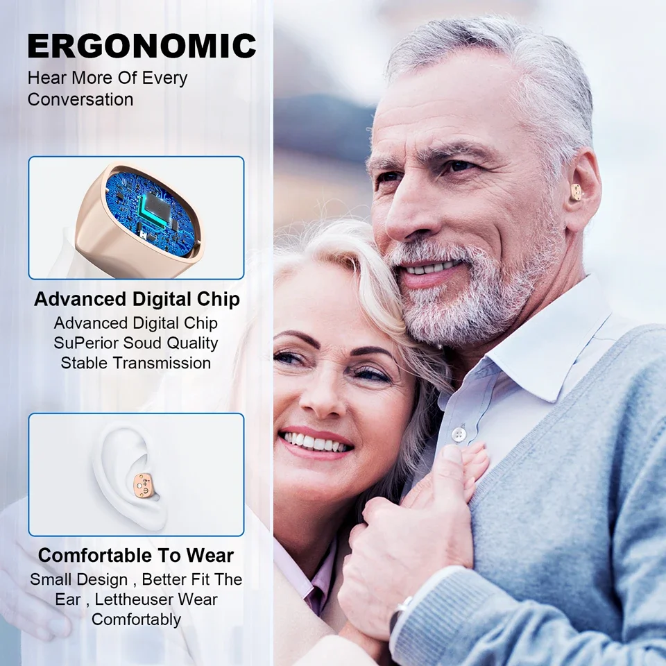 CIC Micro in-ear no-howling hearing aid portable magnetic Rechargeable hearing aid for Seniors with noise reduction function