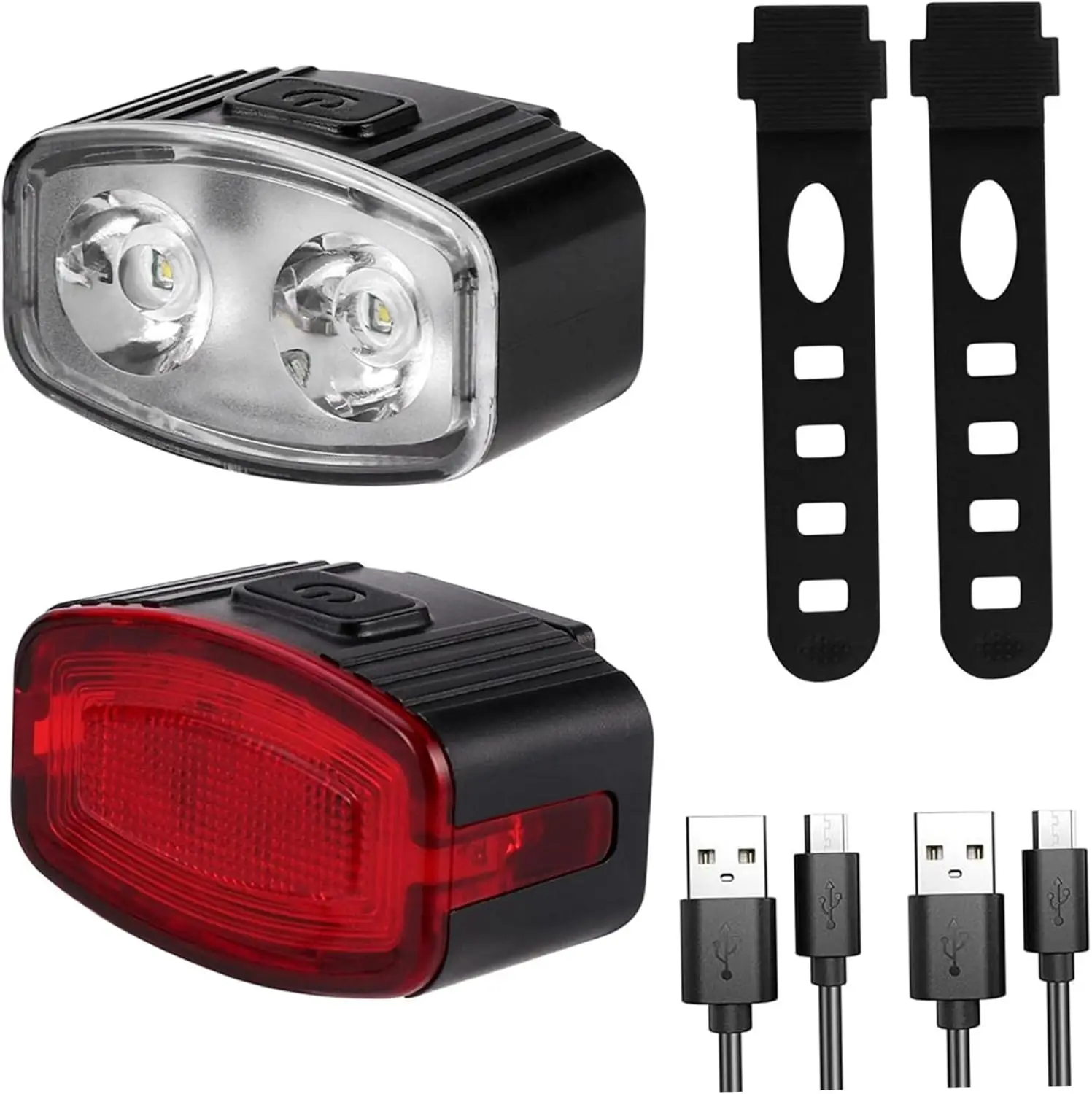 MTB Waterproof Taillight Bike USB Charge Headlight Light 6 Modes Cycling Bicycle Front Rear Light Set LED Lantern Bike Parts