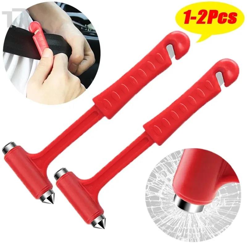 1 Pcs Emergency Car Escape Hammer – Two‑in‑One Glass Breaker & Seat Belt Cutter, Portable Safety Rescue Tool