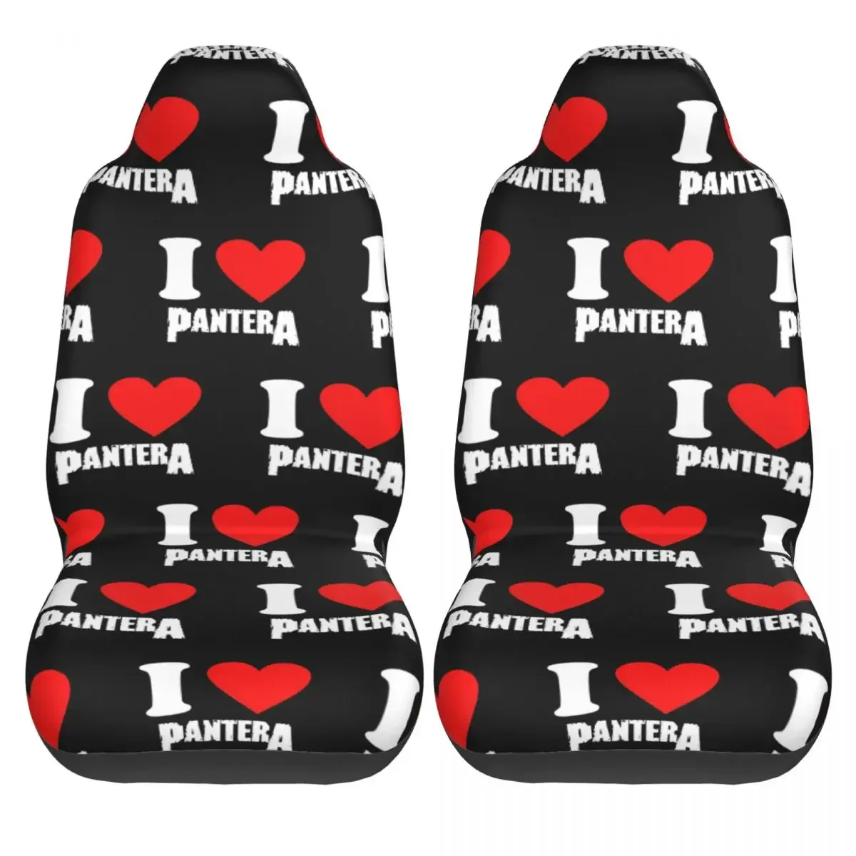 I Love Panterad Universal Car Seat Cover Four Seasons Women Rock Band Front Rear Flocking Cloth Cushion Fabric Seat Protector