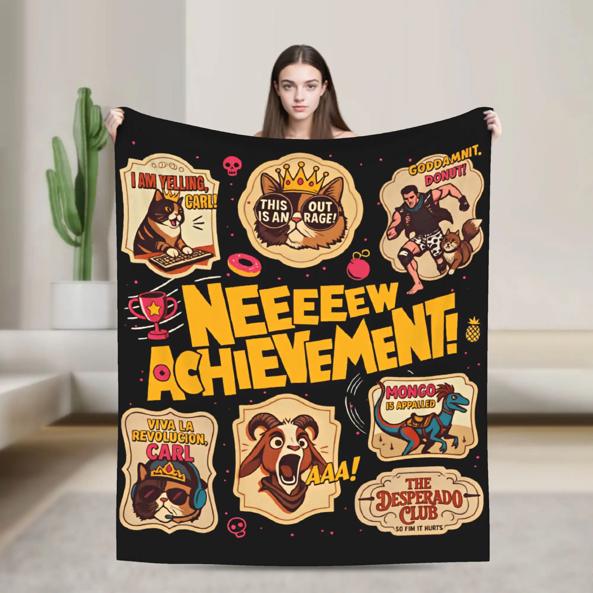 Warm Cozy Blanket Travel Car Dungeon Crawler Carl Poster 2 Throw Blanket Funny  Bedspread For Couch Bed
