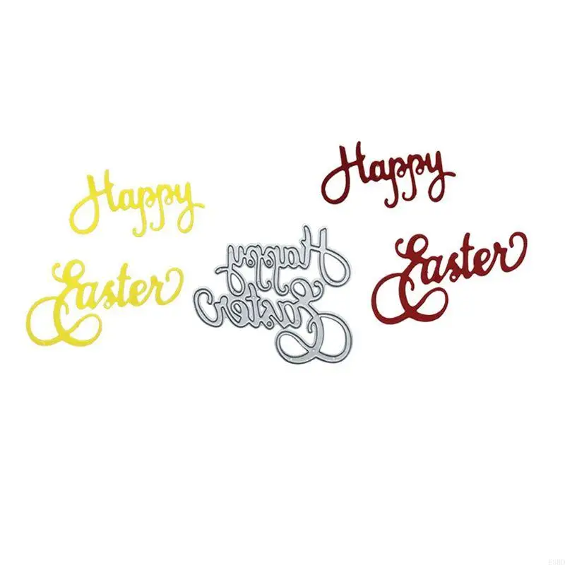 

E8BD Happy Easter Metal Cutting Dies for DIY Embossing Scrapbooking Card Making