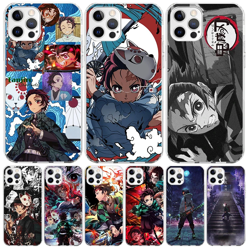 Demon Slayer Tanjiro Phone Case For Apple Iphone 11 12 13 Mini 14 15 16 Pro Max 7 Plus X XS XR SE Art Customized Coque Capa