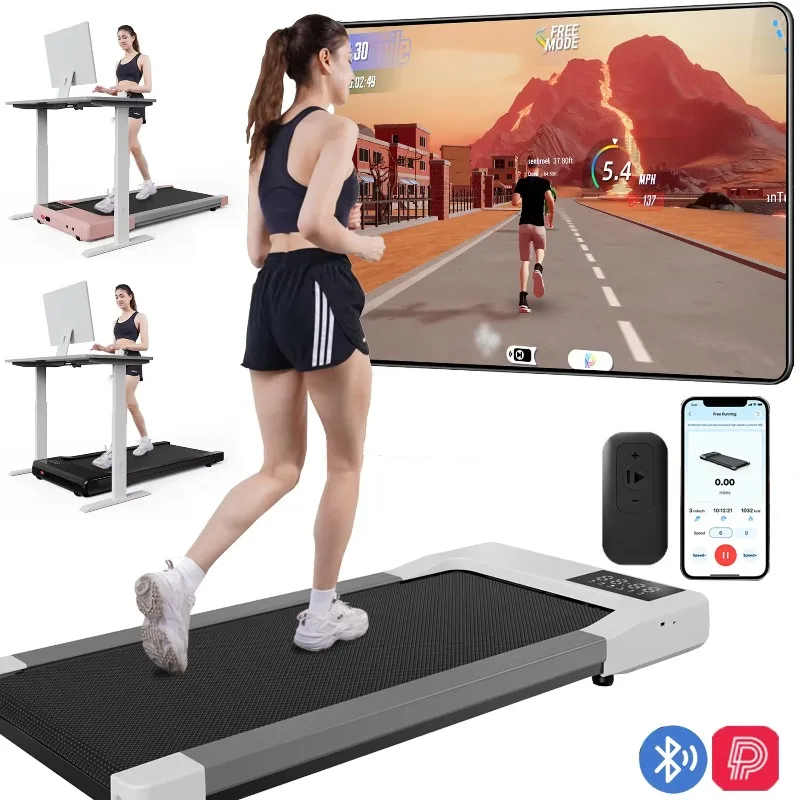 

Treadmills 39.37inch Running Belt 2in1 Under Desk for Home Office Treadmill Walkingpad 2.5HP Romote Control 5MPH Exerice Machine