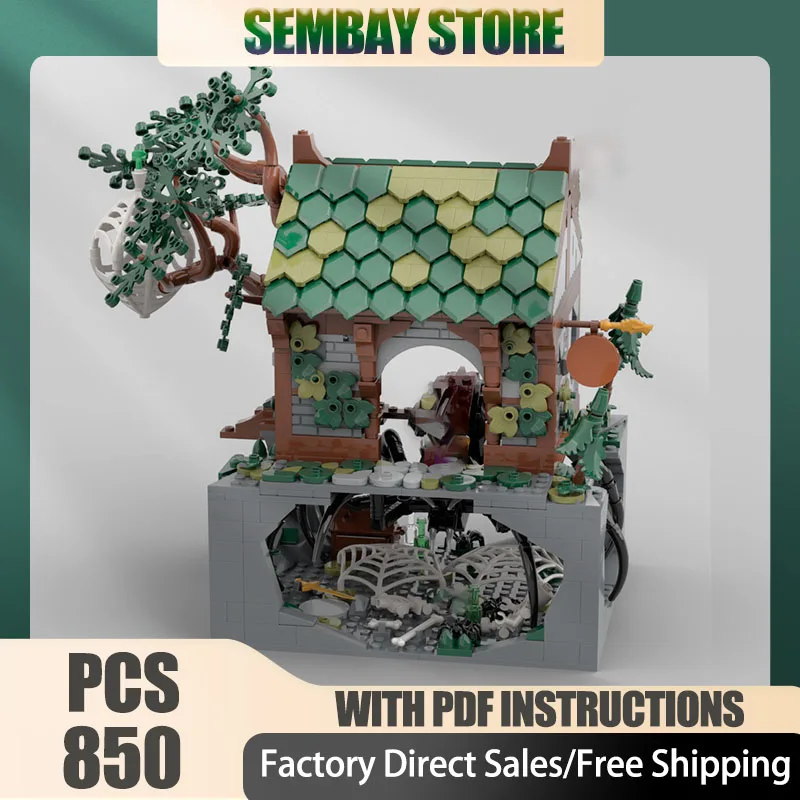 

Medieval Castle Model Moc Building Bricks Spider Tavern Modular Model Technology Blocks Christmas DIY Toy Construction Gift