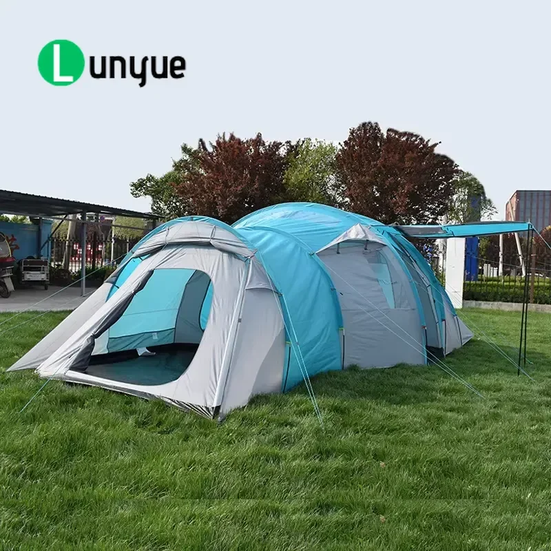 Customized Luxury Outdoor Camping Tent for 6-8 People Double Layer Polyester Waterproof Windproof Mosquito Proof Two Bedroom