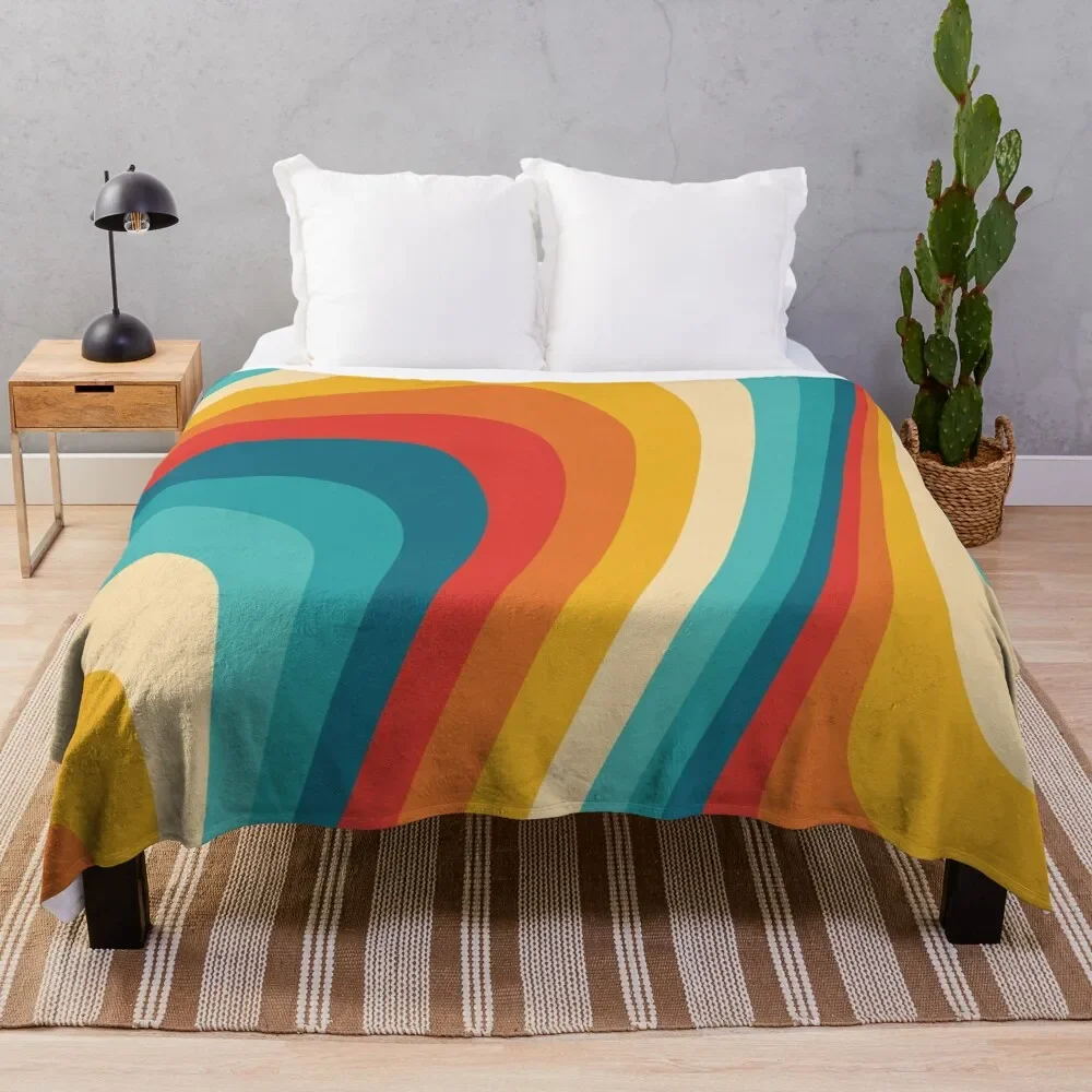 

70s Retro Aesthetic Throw Blanket Beach Decoratives Thermal Moving Blankets