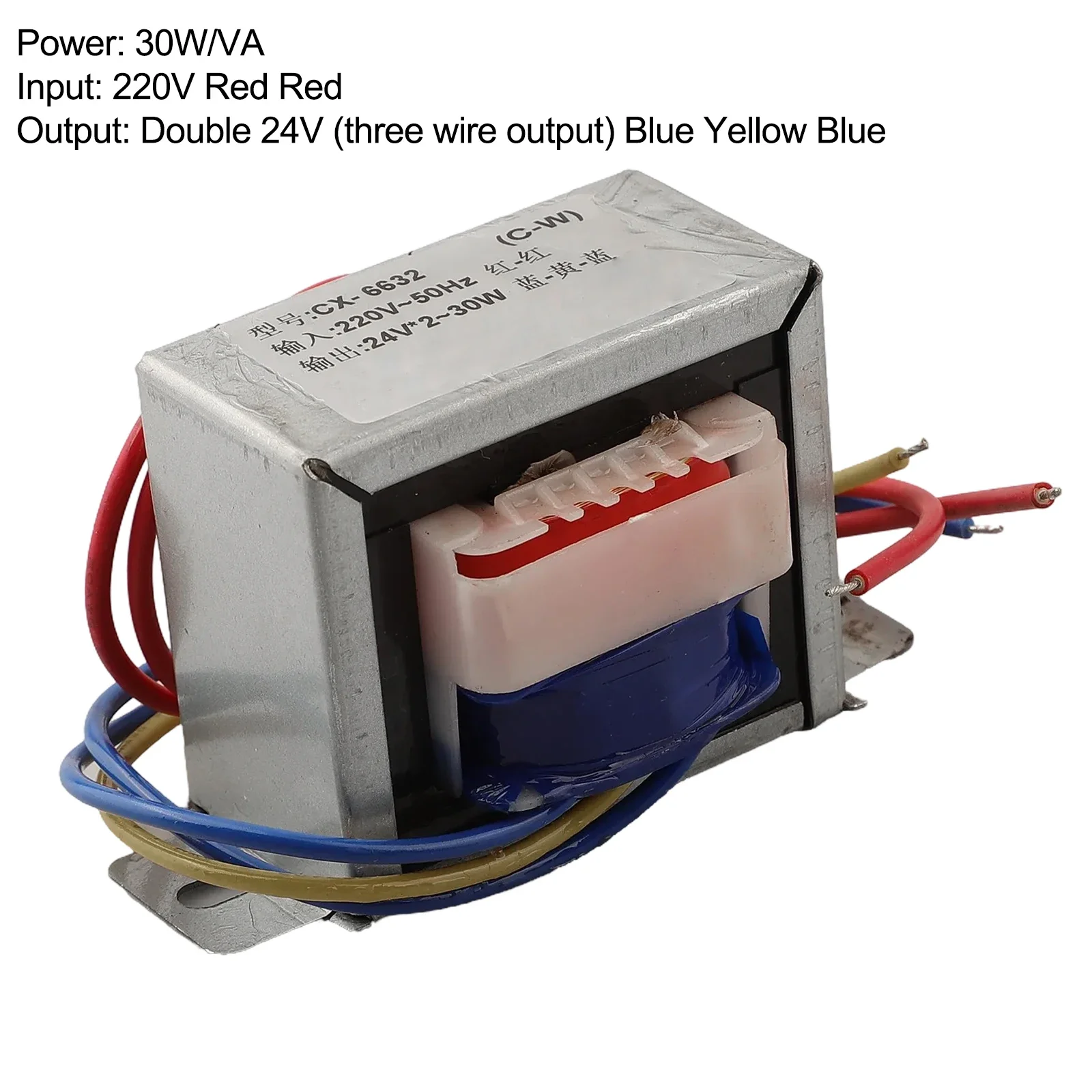 

1PCS Power Transformer EI66 Converts AC Input from 220V to Outputs of Either 12V or 24V with Flame Retardant Properties