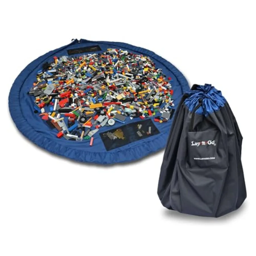 

Портативный складной коврик-органайзер на шнурке для игрушек и мини-фигурок с сетчатыми карманами для дома, путешествий и детских прогулок, 2 шт.